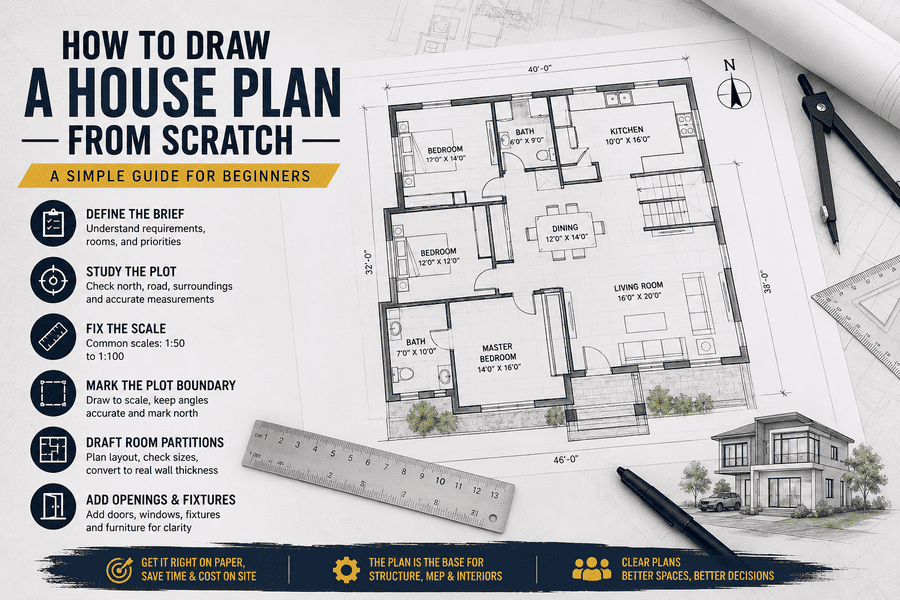 How To Draw A House Plan: A Practical Guide For Engineers, Architects And Students