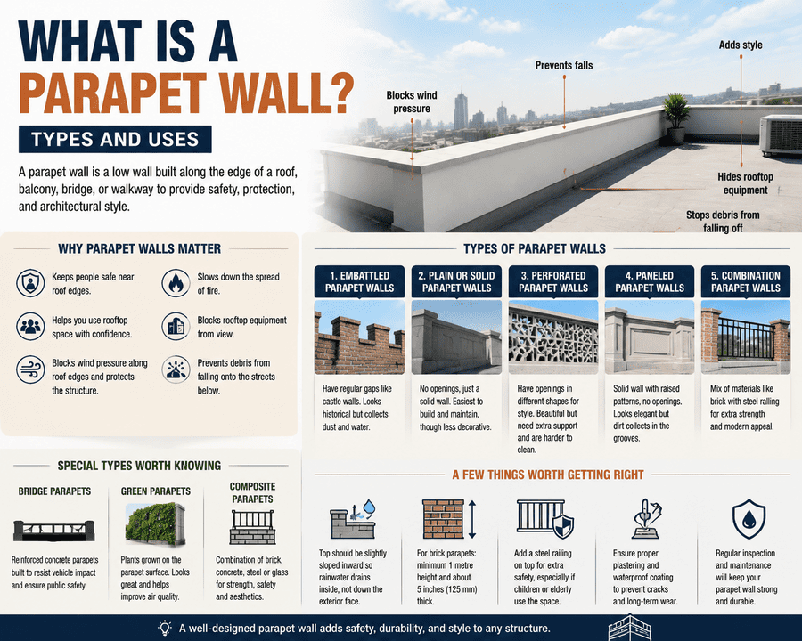 What Is a Parapet Wall? Types and Uses