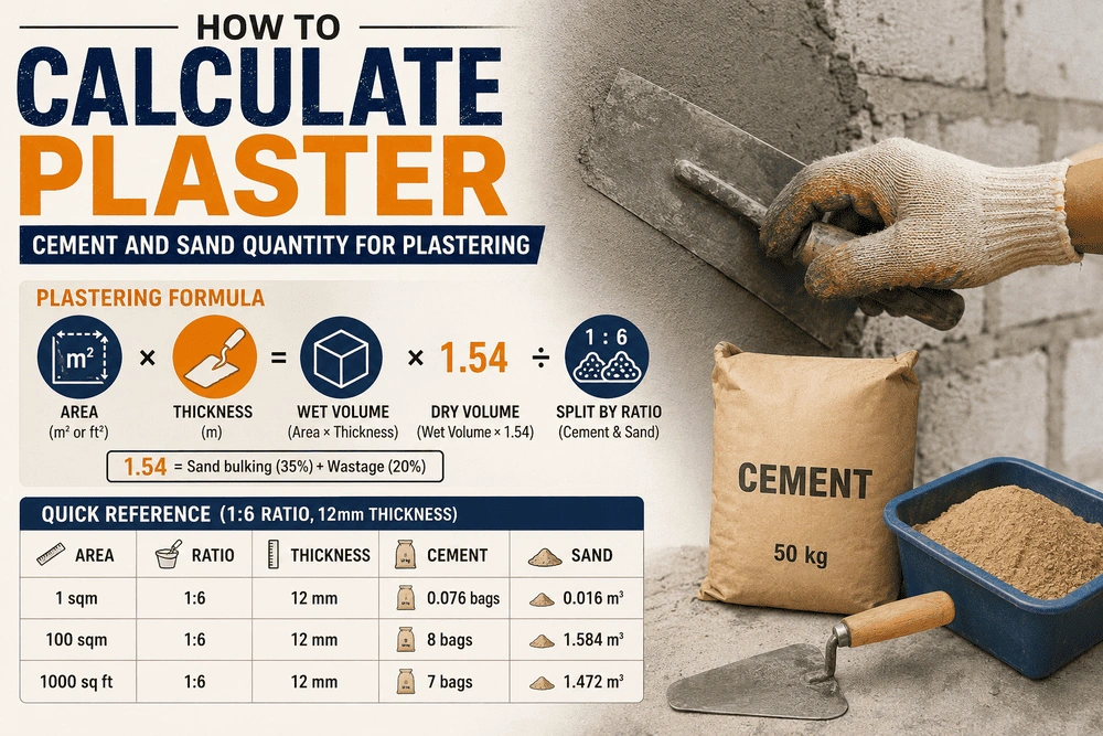 How to Calculate Plaster: Cement and Sand Quantity for Plastering