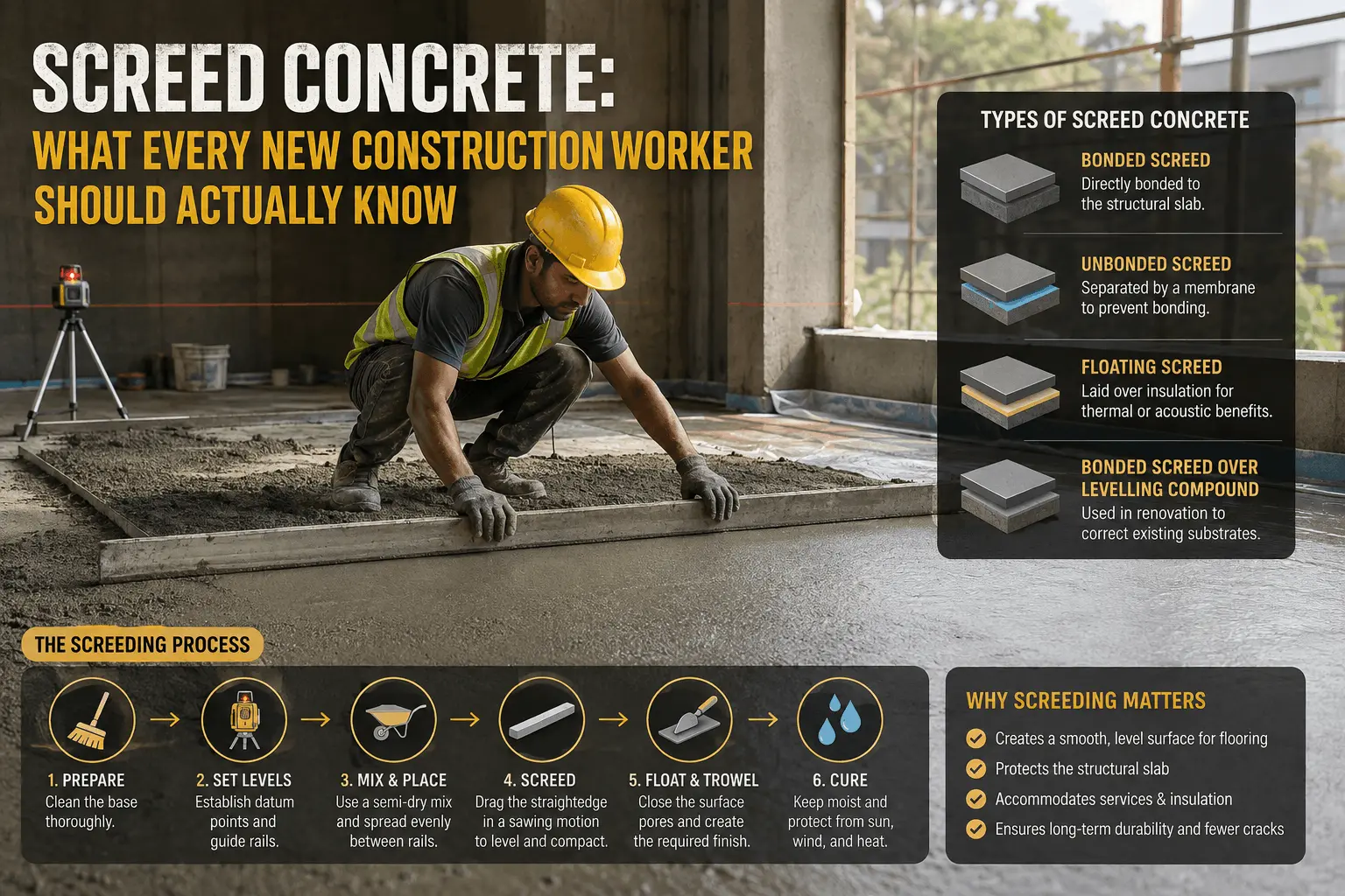 Screed Concrete Explained: A Guide for New Construction Workers