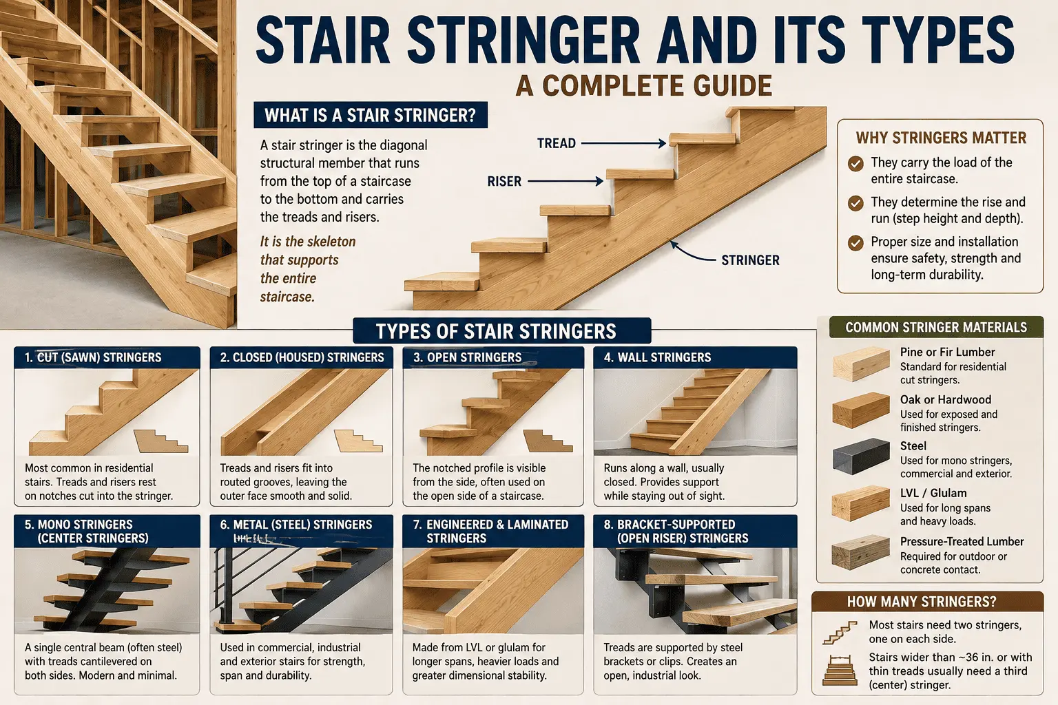 Stair Stringer and Its Types: A Complete Guide