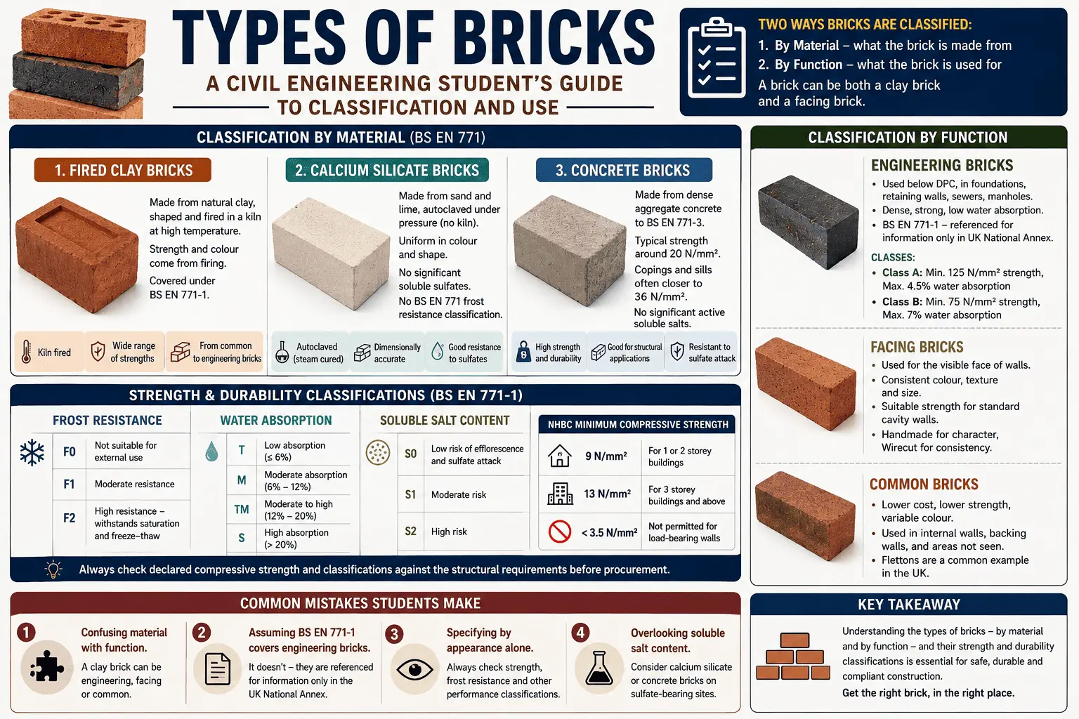 Types of Bricks: A Civil Engineering Student’s Guide to Classification and Use