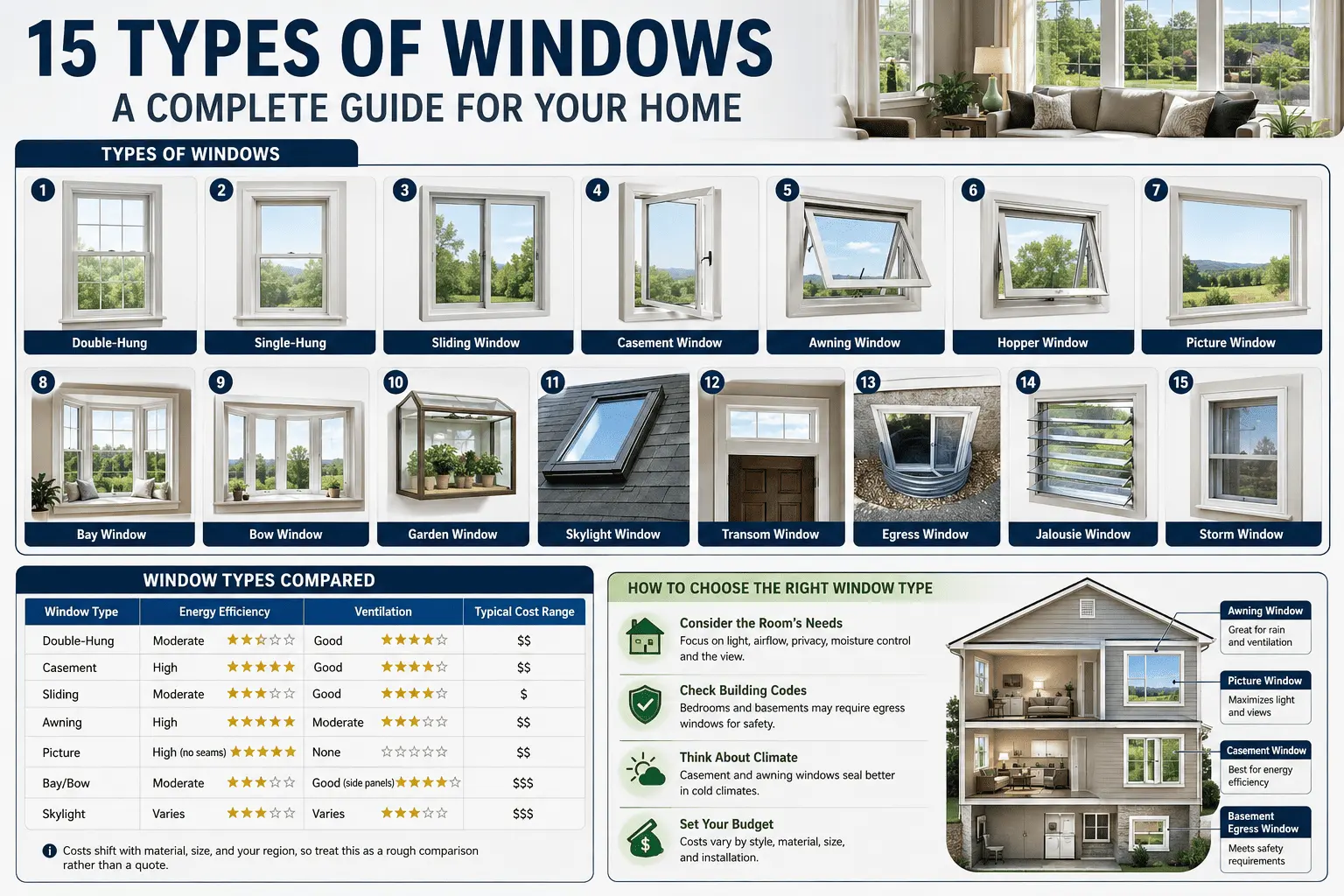 15 Types of Windows for Your Home: A Complete Guide