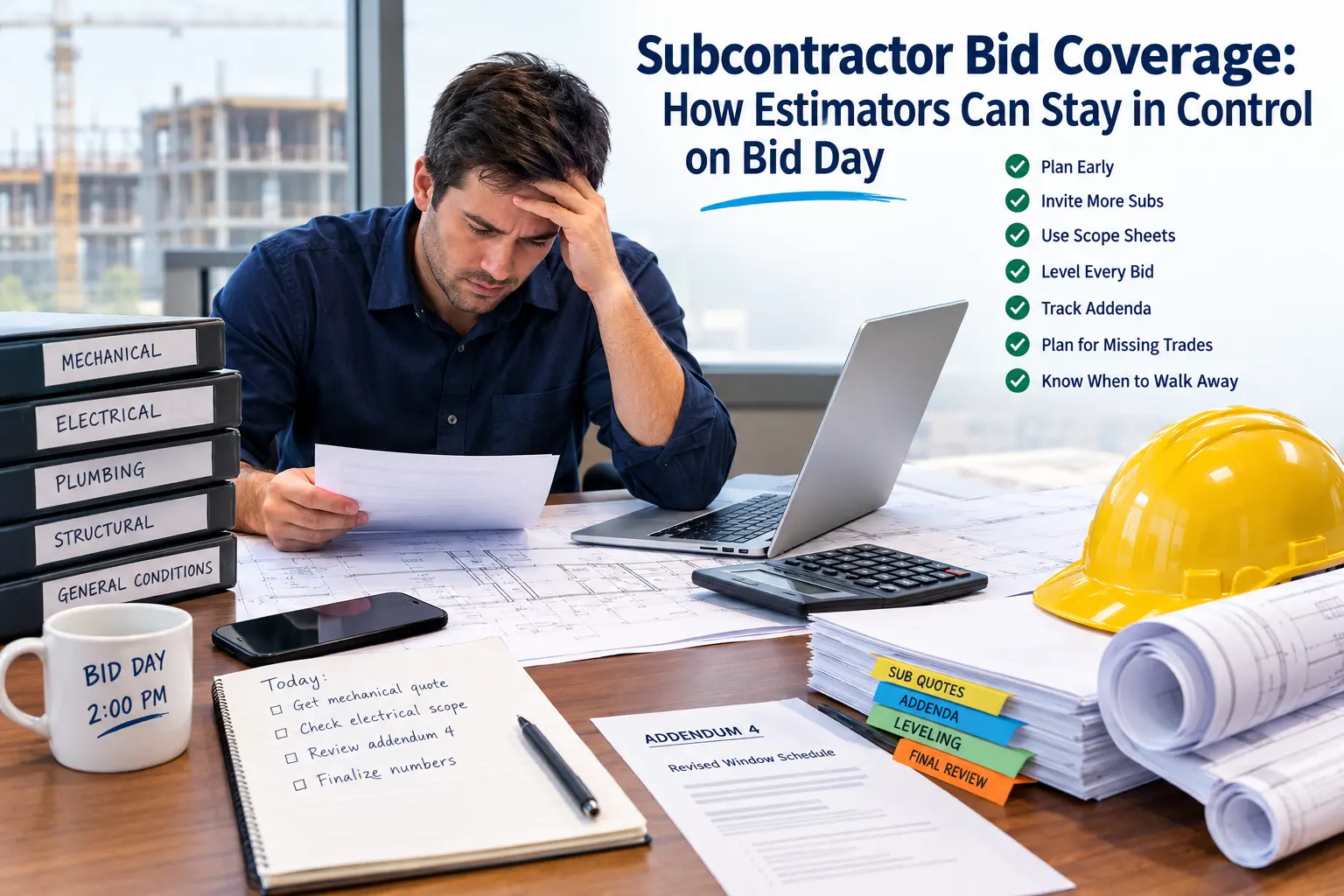 Subcontractor Bid Coverage: How Estimators Can Stay in Control on Bid Day